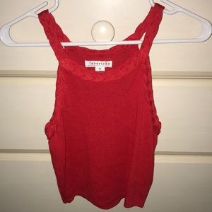 Red braided tank top